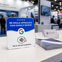 Support NFC en acrylique pour avis Google, plaque RFID 13,56 MHz programmable par URL, étanche, adhésif, multilingue, personnalisable