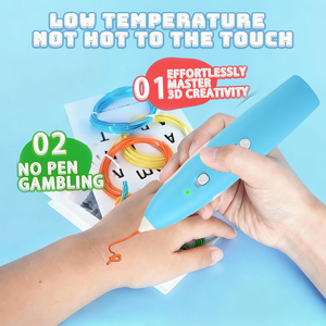 Stylo d'impression 3D avec écran LCD, éducatif, pour dessin DIY, fait main, bleu, semi-automatique, largeur d'écriture 1,0 mm, pour enfants, Noël, anniversaire - Product Image 4