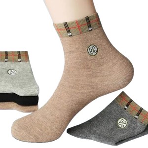 Men's Crew Socks Solid Color Breathable Sweat Absorbent Casual Wear Polyester Fiber Mid Calf Length - Product Image 5