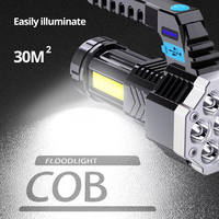 Lampe de poche portable haute puissance 4000LM à 7 LED pour l'extérieur, camping, rechargeable par USB, lampe torche LED COB+XPE