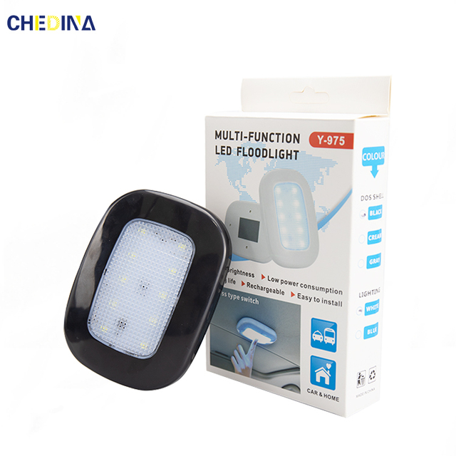 Chedina Wireless Auto Interior Trunk Ceiling USB Car LED Reading Light With Touch Switch