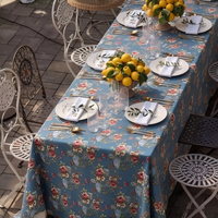Nappe de table en tapisserie tissée à motifs floraux rétro, disponible en plusieurs couleurs pour la décoration de restaurants, de fêtes en plein air et d'événements