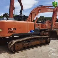 Excavadora de cadenas Hitachi ZX210LC usada de 21 toneladas, inspección completa, lista para exportación, en buen estado de funcionamiento.