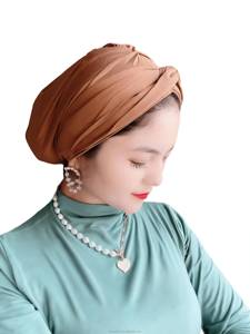 Pañuelo para la Cabeza de Mujer Musulmana, Marca YASEEN, Estilo Corto de Color Sólido con Lazo Cruzado en la Parte Delantera, Acrílico - Product Image 6