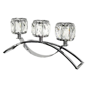 Portacandele in cristallo con 3 bracci di cristallo con candelabro creativo - Product Image 3