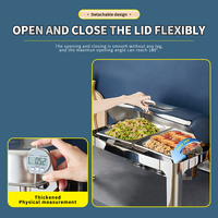 WINNERS Réchaud de Buffet Rectangulaire Commercial de Luxe en Acier Inoxydable Doré avec Couvercle Basculant et Boîte à Combustible pour Hôtellerie