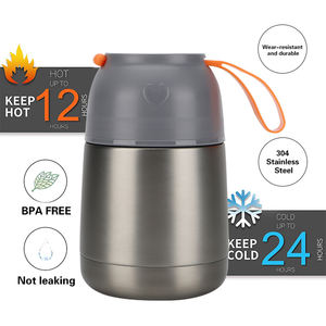 Termo <span class=keywords><strong>de</strong></span> acero inoxidable con aislamiento al vacío, contenedores <span class=keywords><strong>de</strong></span> sopa a prueba <span class=keywords><strong>de</strong></span> fugas con cuchara plegable para comida caliente o fría - Product Image 4