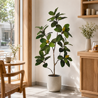 Arbre artificiel de magnolia de 1,2 m en PE, écologique, ignifuge, résistant aux UV, pot noir, vente en gros directe usine