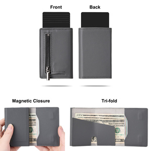 2024 New Napa Pattern PU Material <b>Wallet</b> with Side Push Minimalist Design <b>for</b> up Button Slide Button <b>RFID</b> Blocking <b>for</b> <b>Men</b> Gifts - Product Image 6