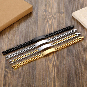 Songfu özel ad paslanmaz çelik takı ayarlanabilir kararmaz ücretsiz Watchband bilezik erkekler kadınlar için Hip Hop tarzı bilezik - Product Image 3