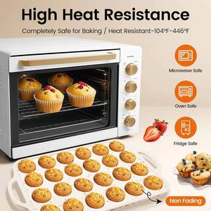 MUYULINS Factory 24-cup LFGB non-stick BPA Free metal reinforced frame mini <b>silicone</b> cupcake pan American cake tin <b>baking</b> mold - Product Image 4