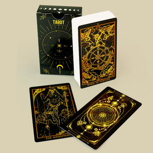 Impresión Personalizada de Cartas del <span class=keywords><strong>Tarot</strong></span> en Papel Ecológico con Estampado en Negro y Dorado, Caja Premium para Mazo Completo de Cartas del <span class=keywords><strong>Tarot</strong></span> con Guía - Product Image 1