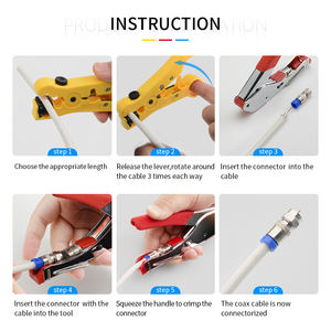 Pince à sertir jeu de dénudage pour câble coaxial RG6/RG59 accessoires d'outils à main en acier au carbone pour vidéo/Audio/<span class=keywords><strong>CCAV</strong></span>/CCTV - Product Image 6