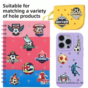 Creative Unisex <strong>Football</strong>-themed <strong>Croc</strong>-patterned PVC Shoe Buckle Decorative Fastener with <strong>CHARM</strong> Model A2-38 Garden Accessory - Product Image 2