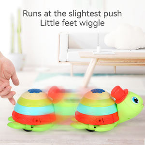 6 pièces/boîte Jouet tortue de dessin animé pour bébé avec lumière et musique, à inertie, pour nourrissons de 6 mois et plus - Product Image 2