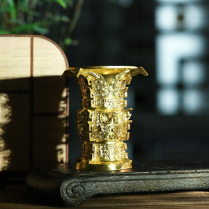 Modelli Decorativi in Ottone Fuso Stile Classico di He Zun, Artigianato Antico 3D per Collezioni Museali di Arte Culturale Storica - Product Image 3