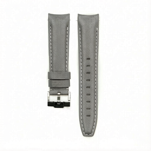 Bracelet de montre en cuir personnalisé de haute qualité avec logo, surpiqûres noires et blanches, bracelet de remplacement en cuir véritable, fabricant en gros - Product Image 6