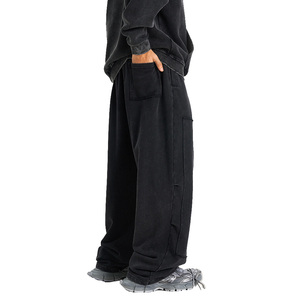 Pantaloni lunghi 2025 stile primaverile larghi a gamba dritta da uomo pantaloni da jogging francese Terry High <span class=keywords><strong>Street</strong></span> - Product Image 6