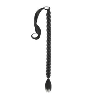 Extensiones de cabello de cola de caballo de 30 pulgadas de largo, banda de goma sintética <span class=keywords><strong>con</strong></span> cola de caballo trenzada, <span class=keywords><strong>trenzas</strong></span> naturales para mujer - Product Image 3