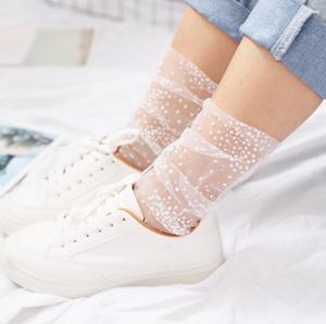 Calcetines sexys y bonitos con estampado de hilo de red para mujer, medias transparentes, versión coreana, japonesas - Product Image 3