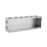 Boîtier de jonction en acier 6 modules IP65 pour applications robustes, facile à installer sur murs en blocs de béton, taille standard 6 modules