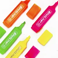 Best-vendita di alta-qualità di protezione ambientale Penna Fluorescente Evidenziatore Forma Piatta Maker Pen Per Gli studenti di marcatura