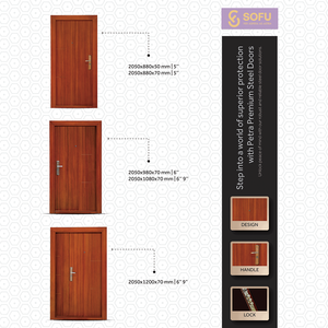 Современная стальная наружная дверь для виллы Передняя входная раздвижная дверь с готовой поверхностью - Product Image 3