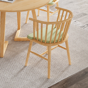 Nordic Solid Wood <b>Round</b> <b>Dining</b> <b>Table</b> <b>Set</b> With <b>4</b> Chairs Natural Color Modern Minimalist Style <b>For</b> <b>Dining</b> Room - Product Image 3