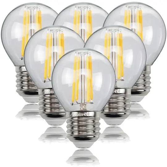 4w 8w 12w E27 E14 lampada a LED trasparente 220v G45 lampadina a LED filamento bianco caldo Edison Globe ball light lampadina a risparmio energetico