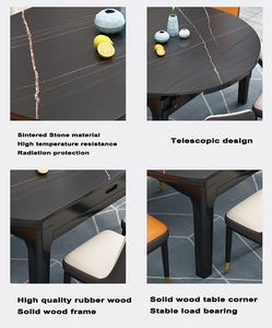 YDSTONE Set Tavolo da Pranzo Moderno per 6 Persone con Piano in Pietra Sinterizzata Bianca Artificiale, <span class=keywords><strong>Arredamento</strong></span> in Legno per Sala da Pranzo, Ufficio <span class=keywords><strong>e</strong></span> Ristoranti - Product Image 6