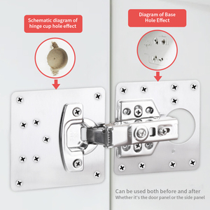 Charnière de remplacement pour porte d'armoire de <span class=keywords><strong>cuisine</strong></span>, plaque de fixation pour réparation, charnière de remplacement en acier inoxydable pour armoire - Product Image 6