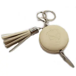 6 inch 150 cm Custom Color Round Shape Keychain Tape Measure With Tassel