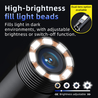 Boroscopio/Endoscopio Industrial Portátil de 8mm con Lente Simple/Doble y Cable Rígido para Reparación de Automóviles, Pruebas y Diagnóstico de Tuberías de Alcantarillado
