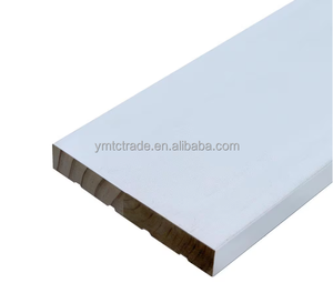 YMTC gros FJ pin plat porte jambages en bois plinthe plinthe moulure blanc Gesso moulures et menuiseries - Product Image 5