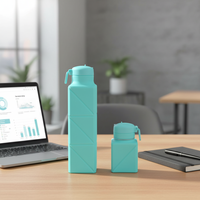 Bouteille d'eau pliable de qualité alimentaire, écologique, pour l'extérieur, vente en gros