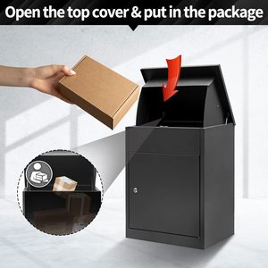Buzón de aluminio negro texturizado | Buzón moderno montado en poste | Buzón impermeable para exteriores con cerradura - Product Image 4