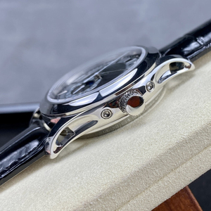 Montre Hommage Classique Noire Premium 2025 avec Complications, Calendrier Perpétuel, Phase de Lune, Verre Saphir, Idéale pour Réunions d'Affaires - Product Image 4