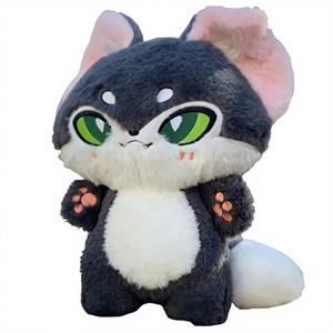 Peluche <span class=keywords><strong>Loup</strong></span> Émotionnel Célèbre sur Internet, Figurine Mignonne en Coton PP, Coussin Pendentif Loups Gris et Rouges, Vente en Gros - Product Image 1
