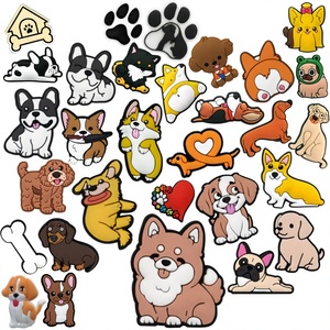 Custom Personalized Cute Animal Clog Sandals <b>Soft</b> Rubber PVC Accessories Paw Print Cartoon Dog <b>Shoe</b> Regular Charms Set - Product Image 4