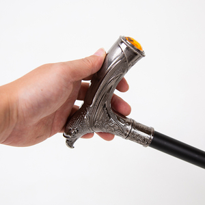 Canne de luxe en métal avec poignée tête d'aigle, design sculpté, bâton de marche pour gentleman, accessoire formel - Product Image 4