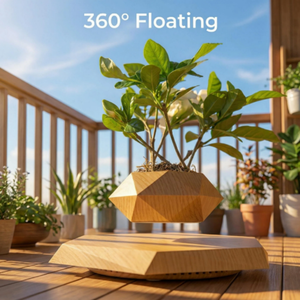 Maceta de Levitación Magnética de Estilo Nórdico, Maceta Flotante de Madera con Rotación Automática para Decoración de Hogar, Oficina o Escritorio, Regalo - Product Image 2
