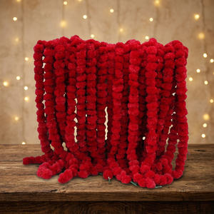 Guirlande de fleurs de souci artificielles personnalisées plus moelleuses de haute qualité pour la décoration d'Halloween de mariage indien - Product Image 3