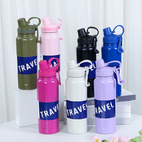 Portable isolé en acier inoxydable bouteille d'eau Durable étanche thermique Gym vélo flacon confortable poignée voyage tasse pour salle de sport