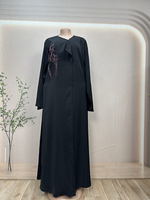 Vestido Abaya Musulmán Moderno y Elegante 2026, Diseño Original (ODM), Rayón, Casual, Largo hasta el Tobillo, Manga Larga, para Mujer, Eid, Primavera, Verano