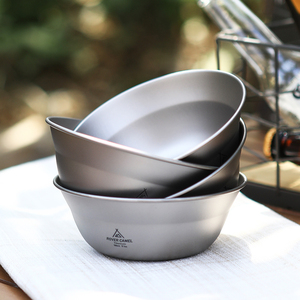 500ml Titanium Soup Bowl Set Vaisselle Mess Kit avec Pan Dish Plate Accessoires de cuisine et vaisselle pour le camping - Product Image 2