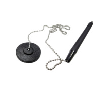 Stylo de réception de luxe en métal avec chaîne, base adhésive puissante, stylo de sécurité pour comptoir, idéal pour les fournitures de bureau et scolaires
