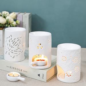 Bougeoir en céramique personnalisé, écologique, brûleur d'encens blanc, photophore, poêle à encens aux huiles essentielles en porcelaine - Product Image 5