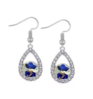 Pendientes de Lágrima con Pedrería de la Hermandad Griega Zeta Phi Beta, Aleación, 3x6cm, Color y Logotipo Personalizados, Joyería para Regalo de Fiesta