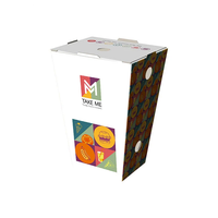 Boîte en papier kraft brun pour pop-corn Boîte à snack avec chips de fête à toit ouvert