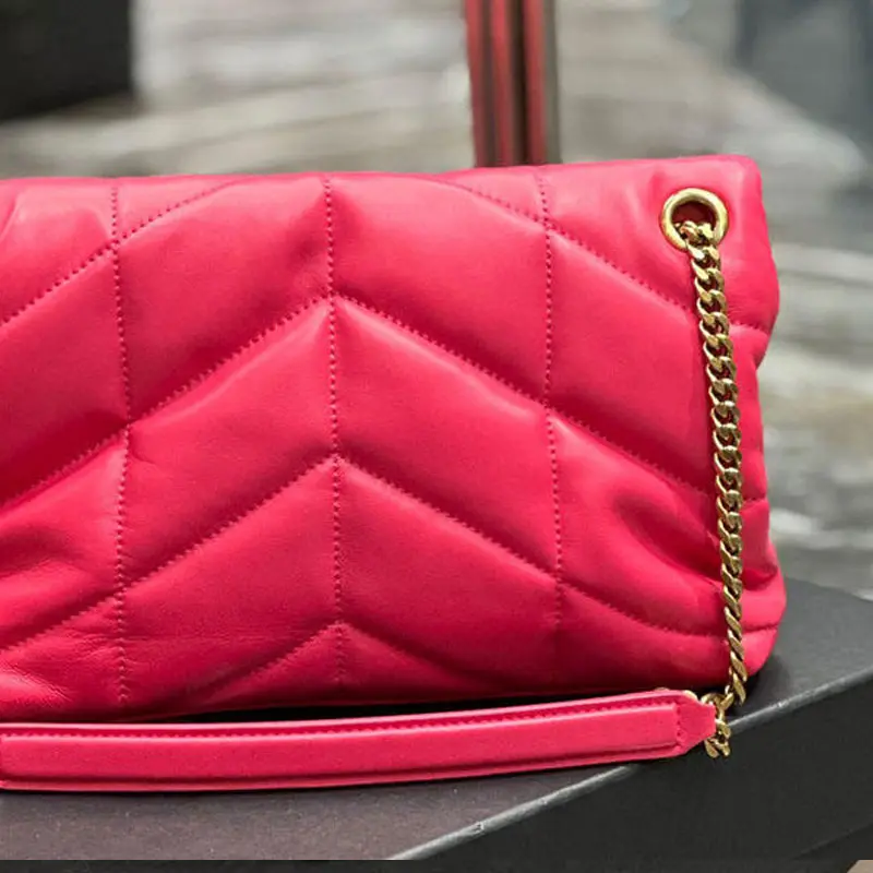 rose red soft Sheepskin chain Crossbody both shoulders women's tote bags purses and handbags tote bag handbags for women luxury